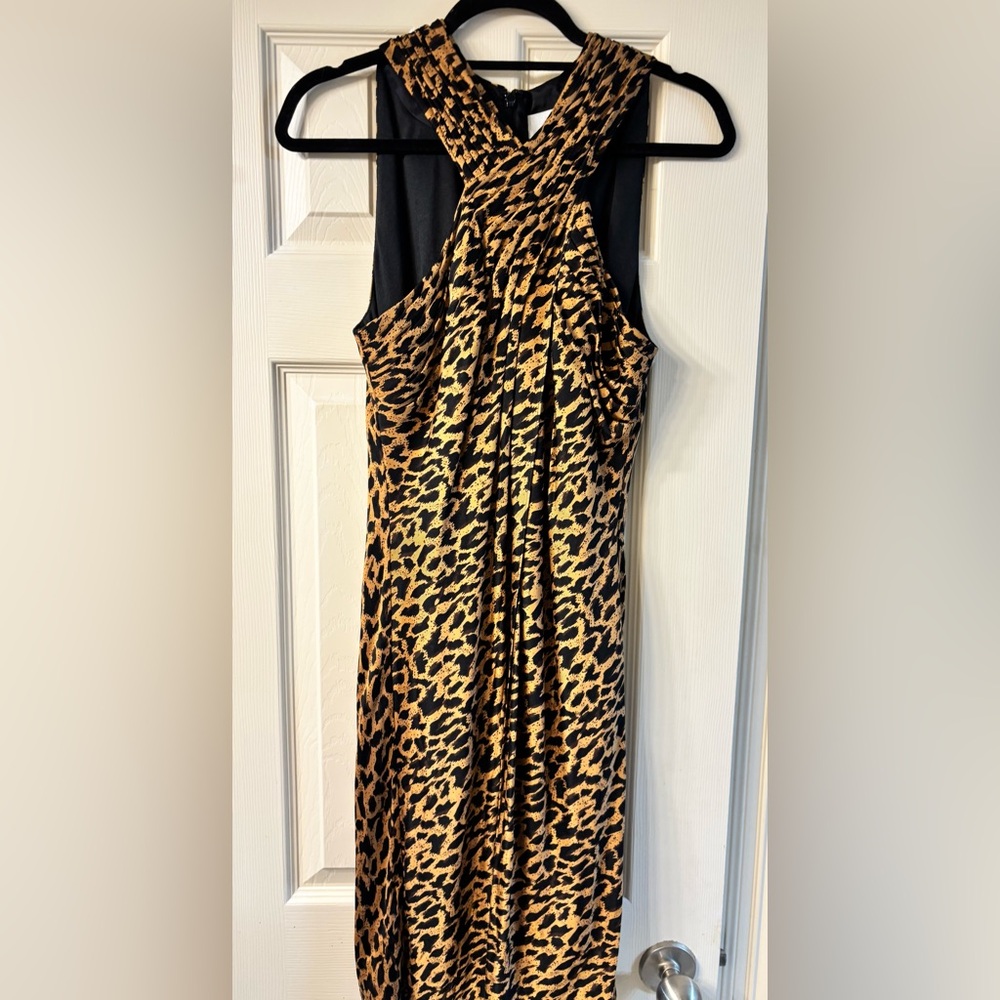 Designer~ BADGLEY MISCHKA Leopard Print Sleeveless Dress~ SIZE: 4